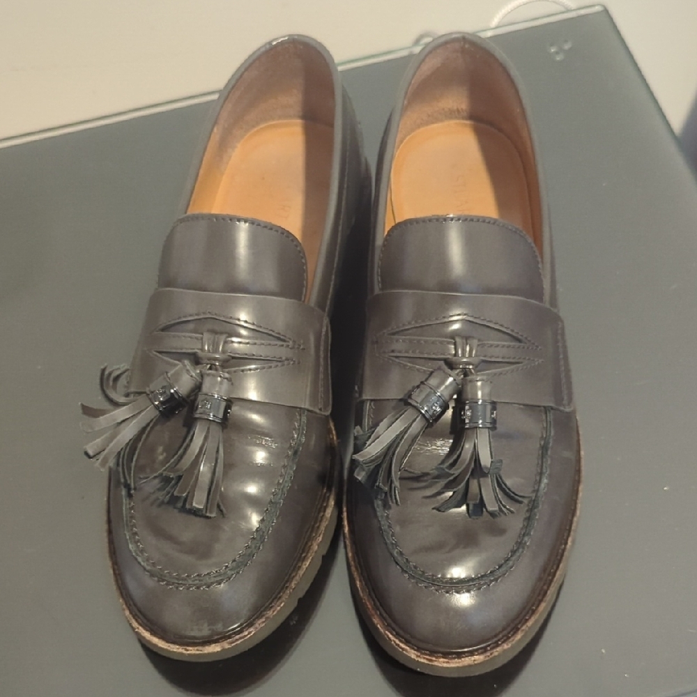 Stuart Weitzman Black Tassel Loafers